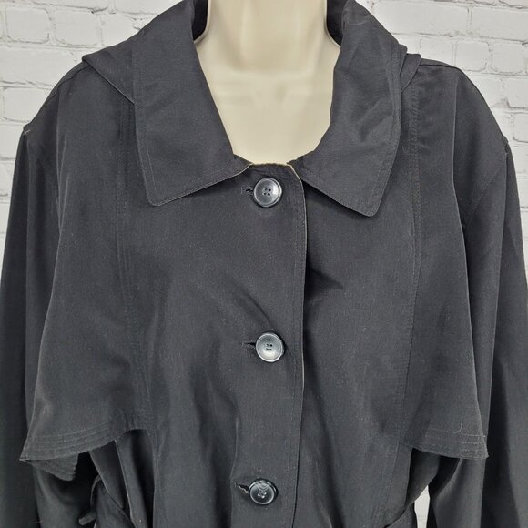 Misty Harbor Black Buttoned Removable Body Warmer Liner Hooded Jacket Size 3X - Picture 7 of 16